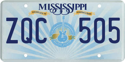 MS license plate ZQC505