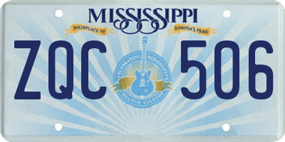 MS license plate ZQC506