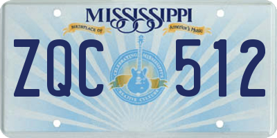MS license plate ZQC512