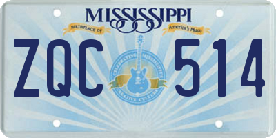 MS license plate ZQC514