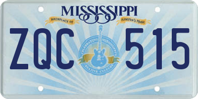 MS license plate ZQC515