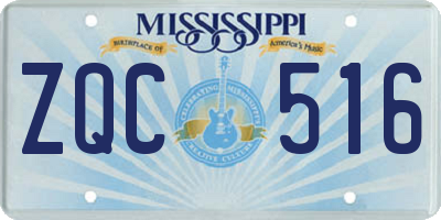 MS license plate ZQC516