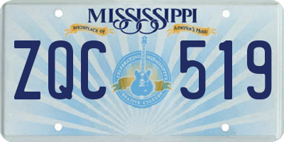MS license plate ZQC519
