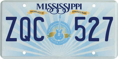 MS license plate ZQC527