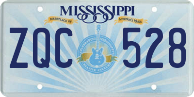 MS license plate ZQC528