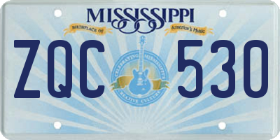 MS license plate ZQC530