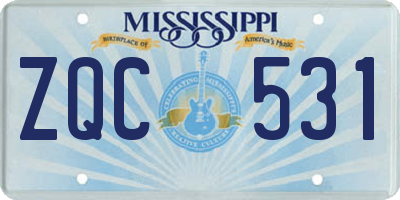 MS license plate ZQC531