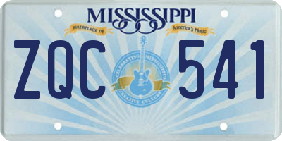 MS license plate ZQC541