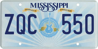 MS license plate ZQC550