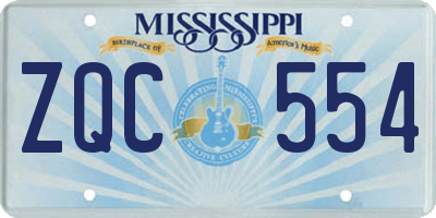 MS license plate ZQC554
