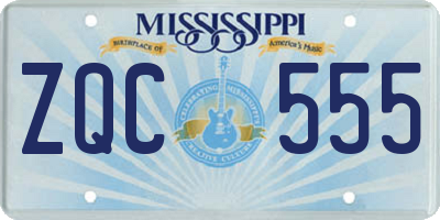 MS license plate ZQC555