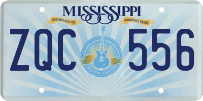 MS license plate ZQC556