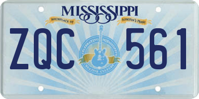 MS license plate ZQC561
