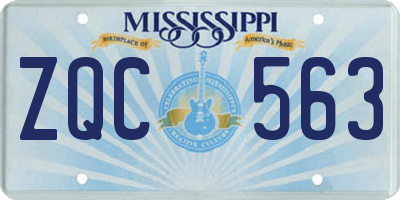 MS license plate ZQC563