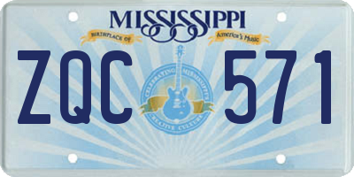 MS license plate ZQC571