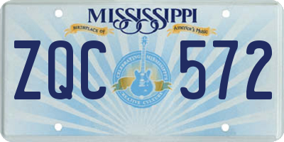 MS license plate ZQC572