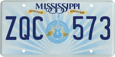 MS license plate ZQC573