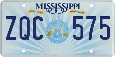 MS license plate ZQC575