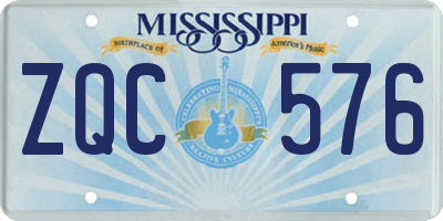 MS license plate ZQC576