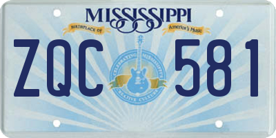 MS license plate ZQC581