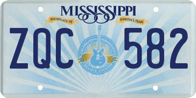 MS license plate ZQC582