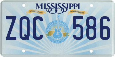 MS license plate ZQC586
