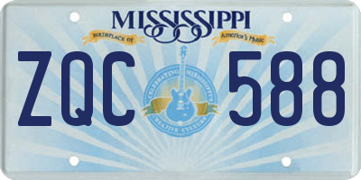 MS license plate ZQC588