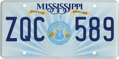 MS license plate ZQC589