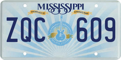 MS license plate ZQC609
