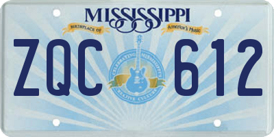 MS license plate ZQC612