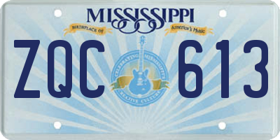 MS license plate ZQC613