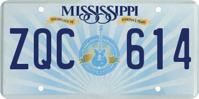 MS license plate ZQC614