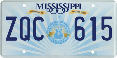 MS license plate ZQC615
