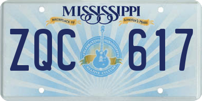 MS license plate ZQC617