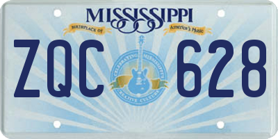 MS license plate ZQC628
