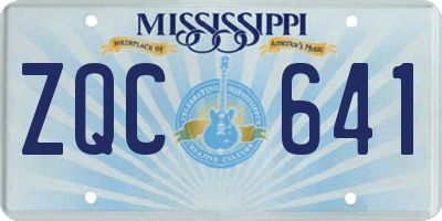 MS license plate ZQC641