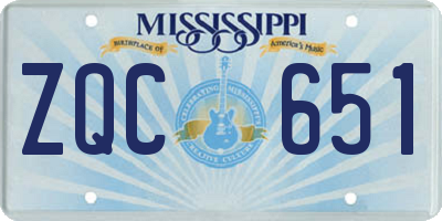 MS license plate ZQC651