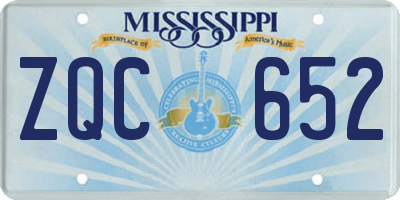 MS license plate ZQC652