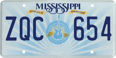 MS license plate ZQC654