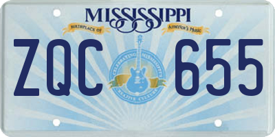 MS license plate ZQC655