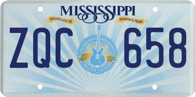 MS license plate ZQC658