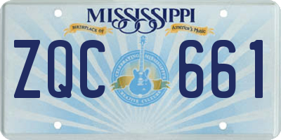 MS license plate ZQC661