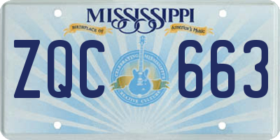 MS license plate ZQC663