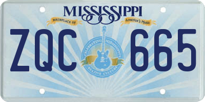 MS license plate ZQC665