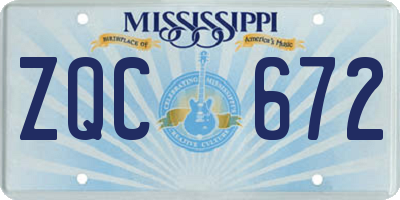 MS license plate ZQC672