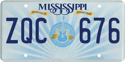 MS license plate ZQC676