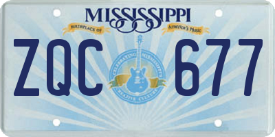 MS license plate ZQC677