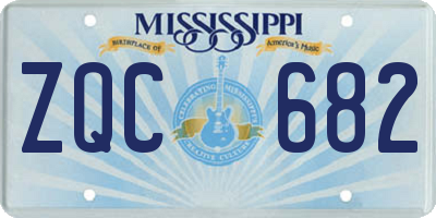 MS license plate ZQC682