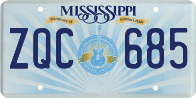 MS license plate ZQC685