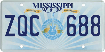 MS license plate ZQC688